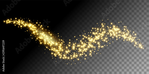 Golden glittering star way vector illustration