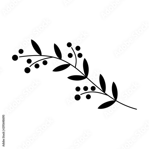 Vector illustration of a vine and berries silhouette.