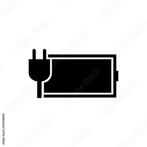 battery charger icon vector logo