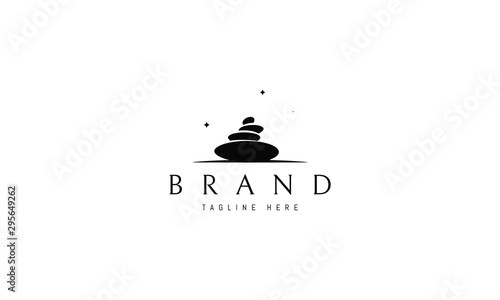 Vector logo on which an abstract image of a pebbles.