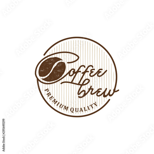 Coffee logo for cafe resto and product label - food drink - coffee seed farm