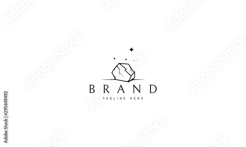 Vector logo on which an abstract image of a stone.