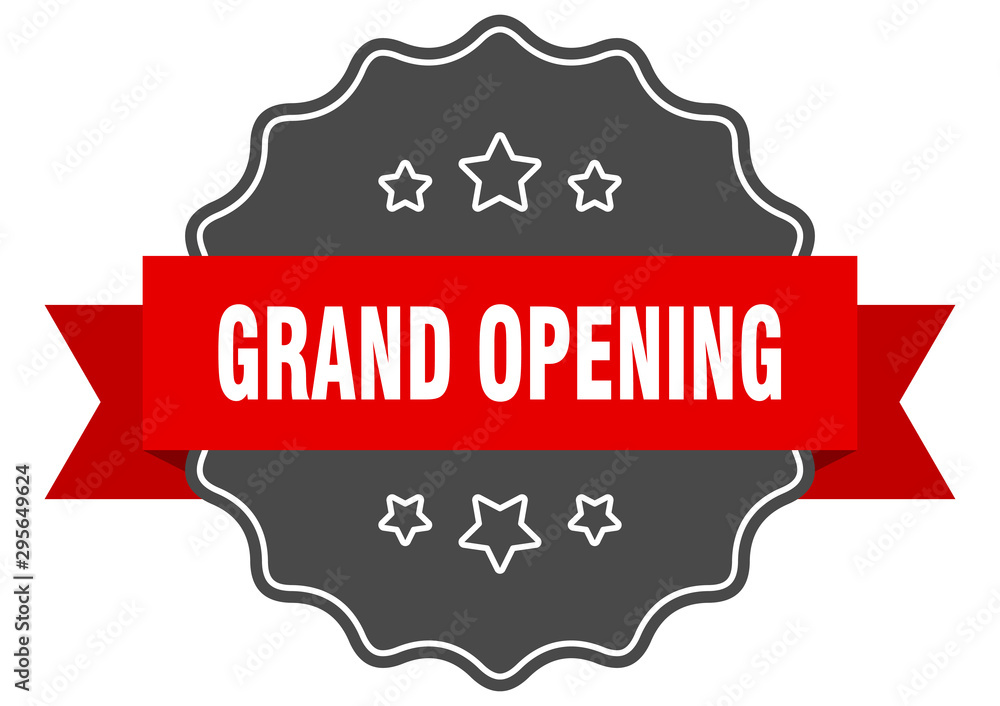 Obraz premium grand opening red label. grand opening isolated seal. grand opening