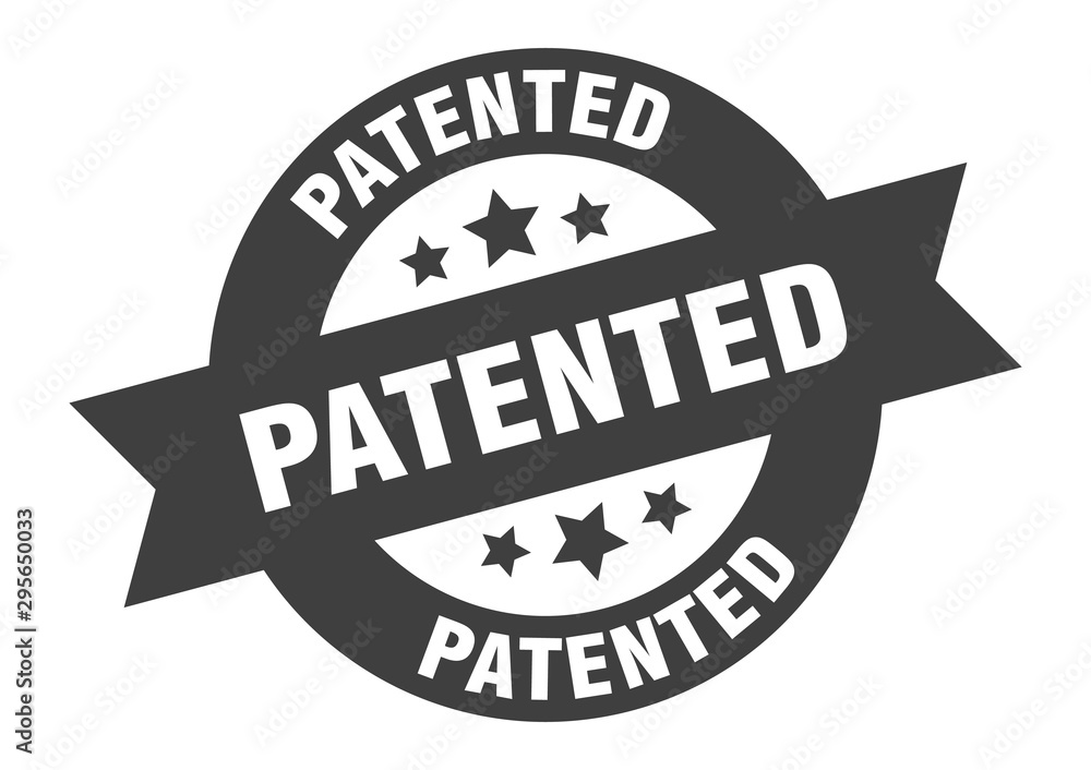 Fototapeta premium patented sign. patented black round ribbon sticker