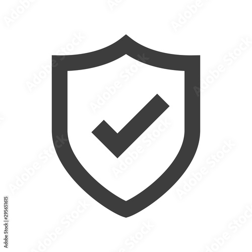 Shield icon. Shield with a checkmark in the middle Protection icon concept