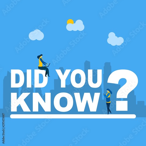 Did you know with Tiny People Character Concept Vector Illustration, Suitable For web landing page,Wallpaper, Background, Card, banner,Book Illustration