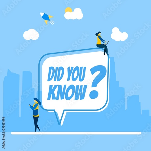 Did you know with Tiny People Character Concept Vector Illustration, Suitable For web landing page,Wallpaper, Background, Card, banner,Book Illustration