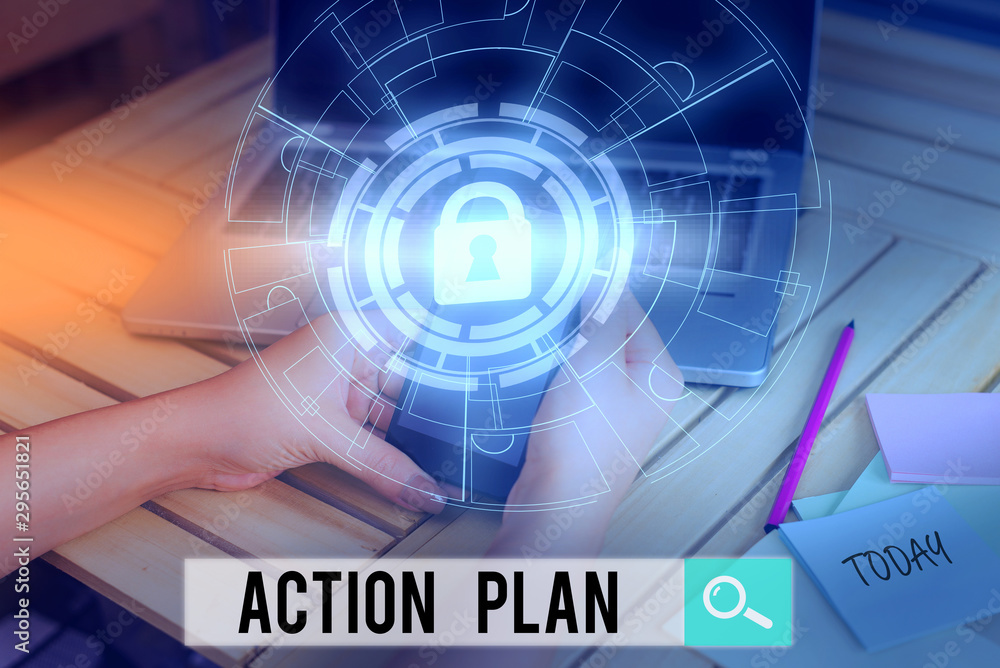 Handwriting text Action Plan. Conceptual photo detailed plan outlining actions needed to reach goals or vision Picture photo system network scheme modern technology smart device Handwriting text Action Plan. Conceptual photo detailed plan outlining actions needed to reach goals or vision Picture photo system network scheme modern technology smart device