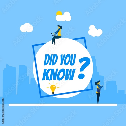 Did you know with Tiny People Character Concept Vector Illustration, Suitable For web landing page,Wallpaper, Background, Card, banner,Book Illustration