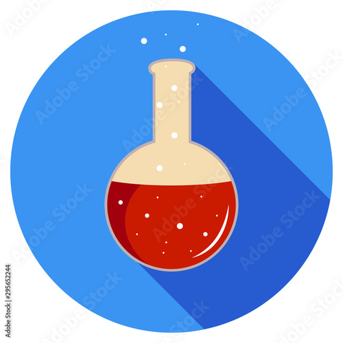Beaker flask icon chemistry experiments vector isolated object flat style