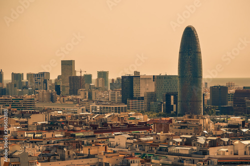 Photography Barcelona daytime Torre Glories Catalunya Spain touristic amazing view