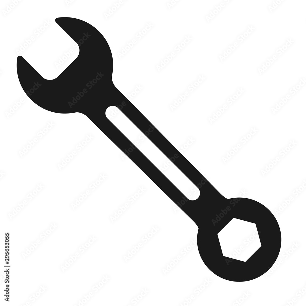 Wrench icon in flat style isolated on white background. Spanner symbol for your web site design, logo, app, UI etc Wrench icon in flat style isolated on white background. Spanner symbol for your web site design, logo, app, UI etc