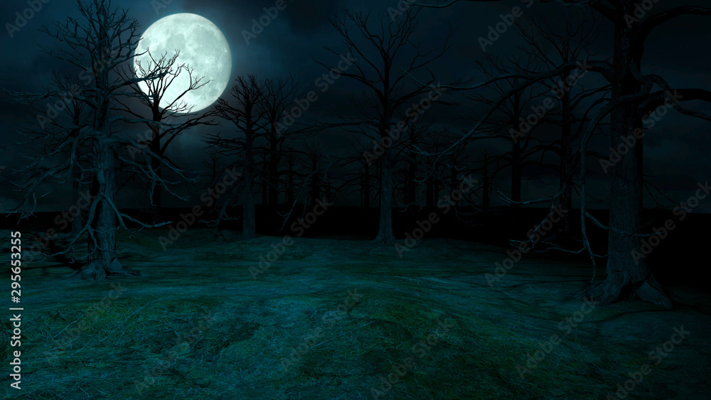 Halloween Night Mysterious Misty Forest Halloween Night Mysterious Misty Forest
