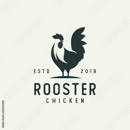 modern rooster silhouette logo, animal vector illustration design Fototapet
