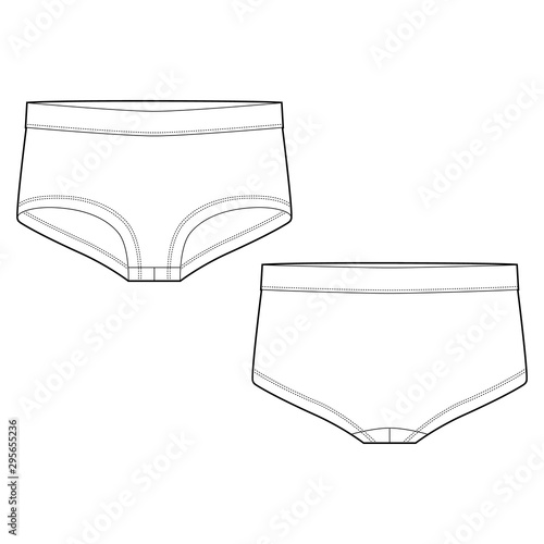 Girls lingerie underwear. Lady underpants. Female white knickers.