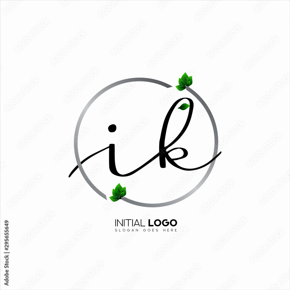 Initial logo IK group handwriting simple circle Stock Vector | Adobe Stock