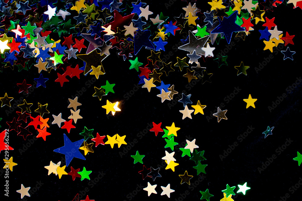 Glitter Tinsel Stars Close Up For Background Glitter Tinsel Stars Close Up For Background