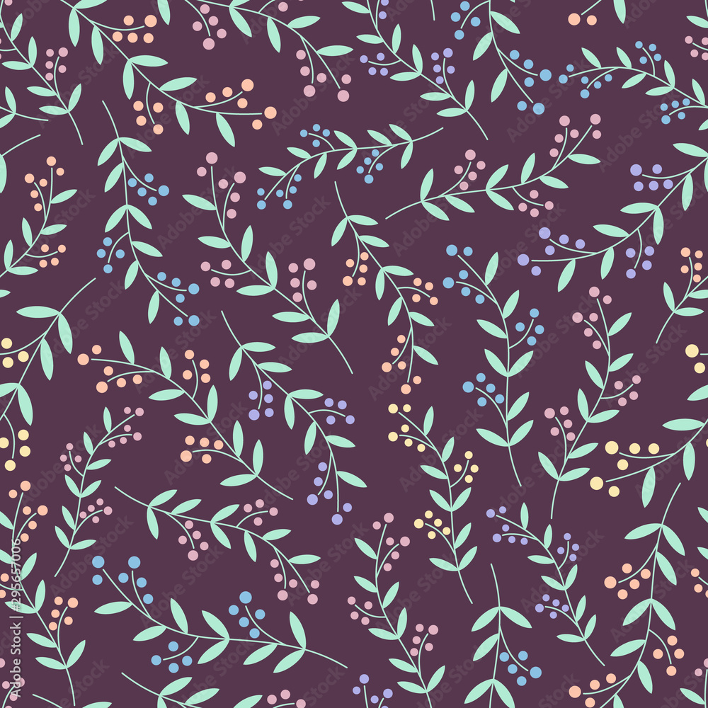 Vector seamless pattern of berries and vines on a dark background. Great for garden themed backgrounds, kitchen and home decor, fabric, gift wrap, notebook covers. Vector seamless pattern of berries and vines on a dark background. Great for garden themed backgrounds, kitchen and home decor, fabric, gift wrap, notebook covers.