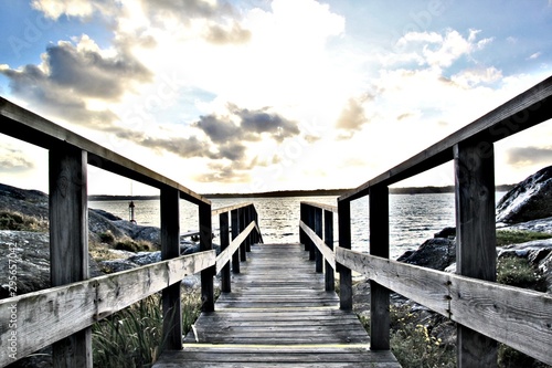 wooden bridge over the river