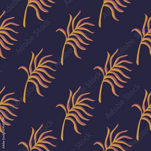 Vintage tropical pattern, palm leaves seamless botanical background.