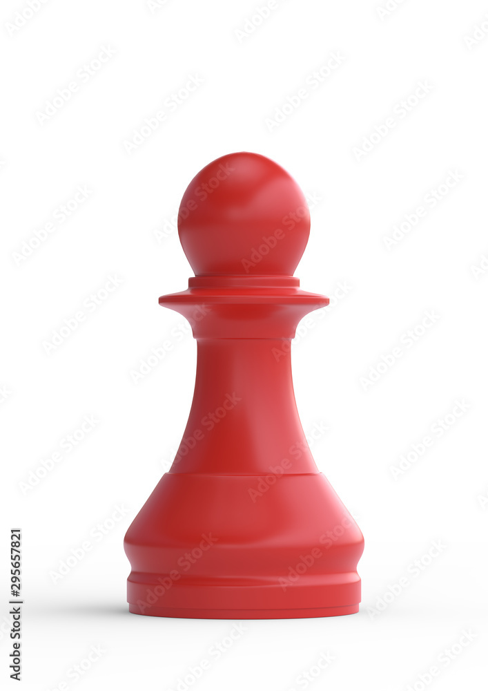 Red pawn chess piece isolated on white background. Chess game figurine. Chess  pieces. Board games. Strategy games. 3d illustration, 3d rendering Stock  Illustration | Adobe Stock