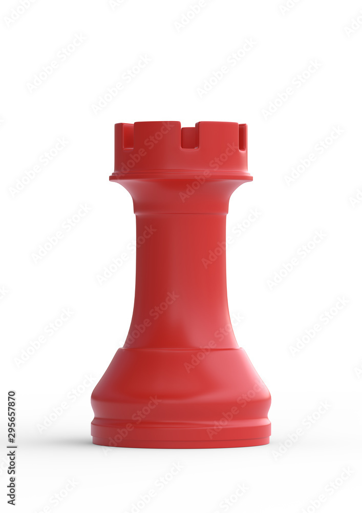 Realistic Chess Red Rook Gaming Figure for Strategic Business Game or Hobby Leisure. Chess game figurine. leader success business concept. 3d illustration, 3d rendering Realistic Chess Red Rook Gaming Figure for Strategic Business Game or Hobby Leisure. Chess game figurine. leader success business concept. 3d illustration, 3d rendering