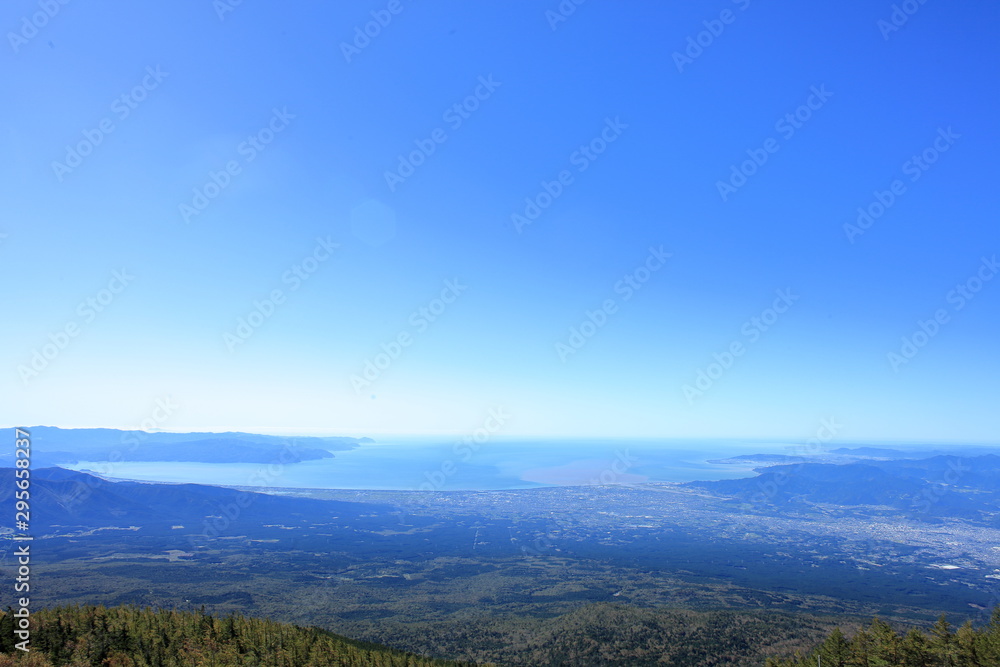 Izu Peninsula Geopark seen from Mt.Fuji Izu Peninsula Geopark seen from Mt.Fuji