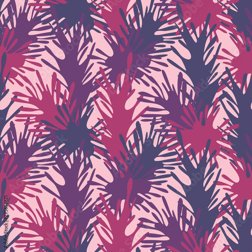 Seamless pattern with abstract botanical forms. Vector image. Can be used for textile, stationary, backgrounds and wallpaper. 