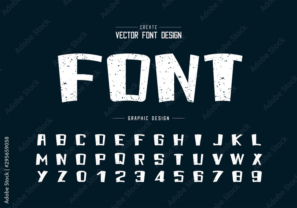 Texture font and grunge alphabet vector, Rough cartoon bold typeface and number design Texture font and grunge alphabet vector, Rough cartoon bold typeface and number design