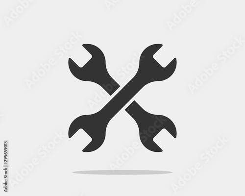 Tools vector wrench icon. Spanner logo design element. Key tool isolated on white background.