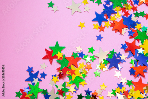 Glitter Tinsel Stars Close Up For Background