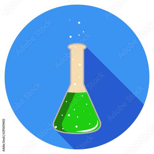 Beaker flask icon chemistry experiments vector isolated object flat style
