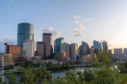 Calgary, Canada - August 4, 2019: View of Calgary during sunset