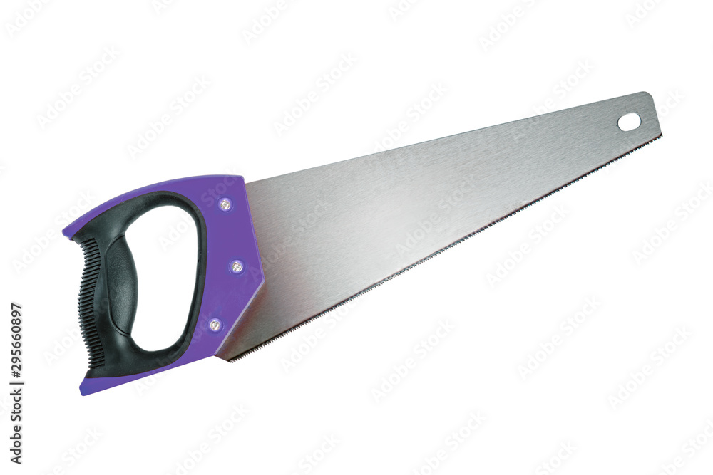 Hand saw for wooden material isolated Hand saw for wooden material isolated