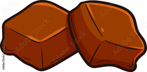 Funny and yummy two chocolate block from diagonal view