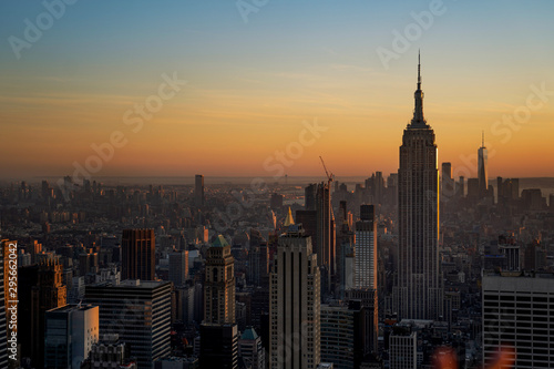 New York Manhattan Skyline Sunset