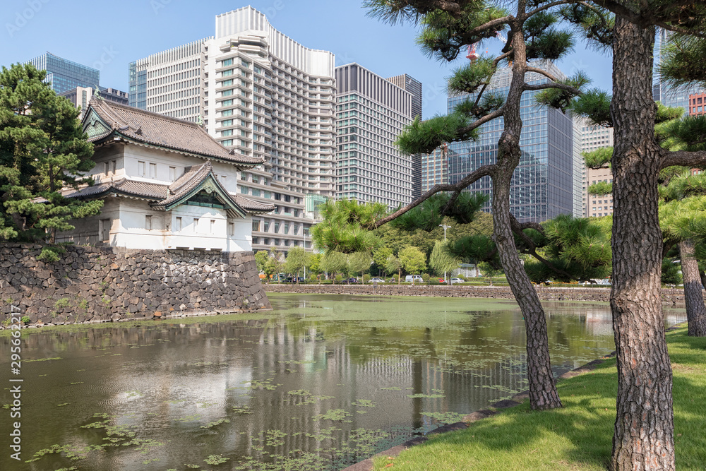 Old Watchtower at the IImperial Palace in Tokyo (The Old Edo Castle)
