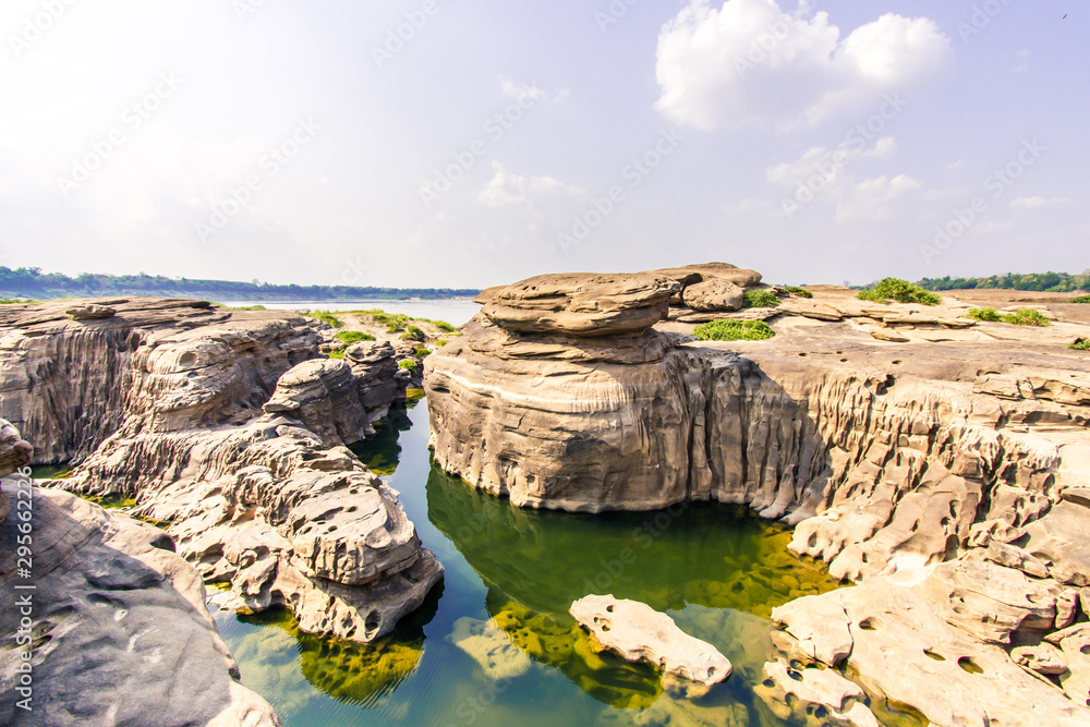 Natural of rock canyon in mekhong river, Kaeng Chom Dao, Ubon Ratchathani province, Thailand.