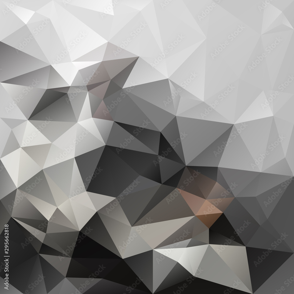Fototapeta premium vector abstract irregular polygon square background - triangle low poly pattern - grey, gray, black, brown, slate, smoke color
