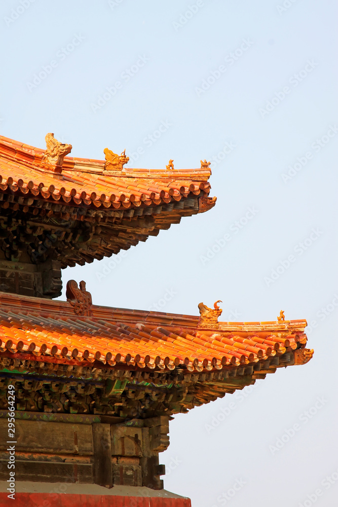 Chinese ancient architectural landscape in Eastern Royal Tombs of the Qing Dynasty, China Chinese ancient architectural landscape in Eastern Royal Tombs of the Qing Dynasty, China