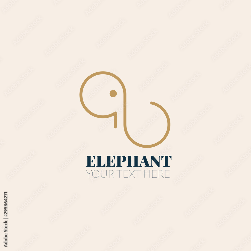 Fototapeta premium Elephant design logo, simple vector illustration of the elephant.