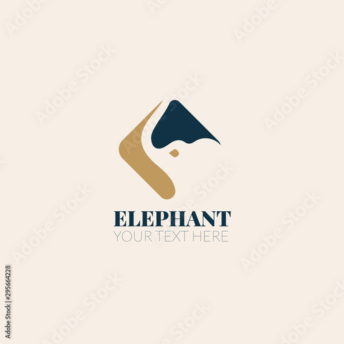 Elephant design logo, simple vector illustration of the elephant.