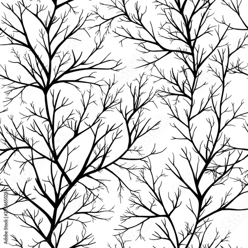 Seamless pattern with tree branches