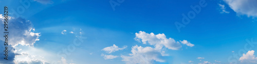 Panorama sky with cloud on a sunny day. Beautiful cirrus cloud. Panoramic image. © tanarch