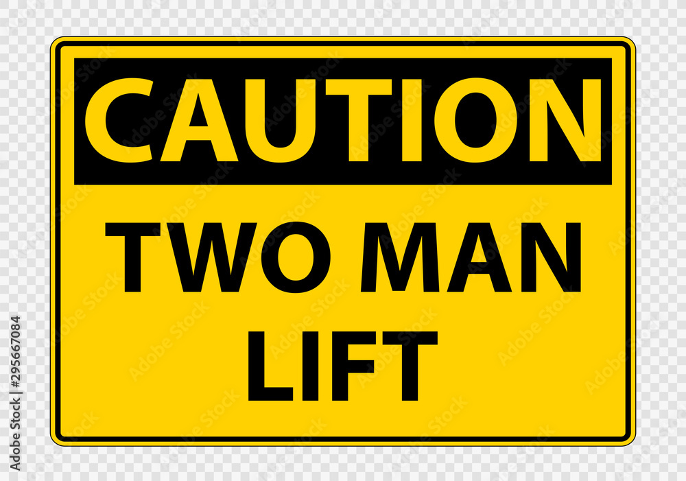 Two man lift Symbol Sign Isolate on transparent Background,Vector Illustration