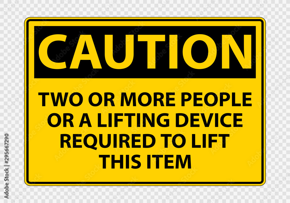 Two or more people or a lifting device required to lift this item Symbol Sign Isolate on transparent Background,Vector Illustration