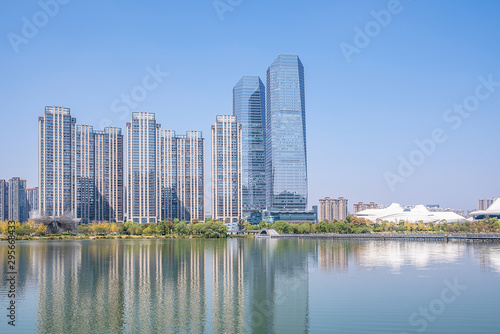 CBD scenery of Xiangjiang New District  Changsha City  Hunan Province  China