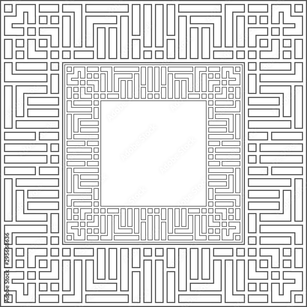 Abstract black maze frame. Greek style.