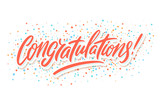 Congratulations. Greeting card. Vector lettering.