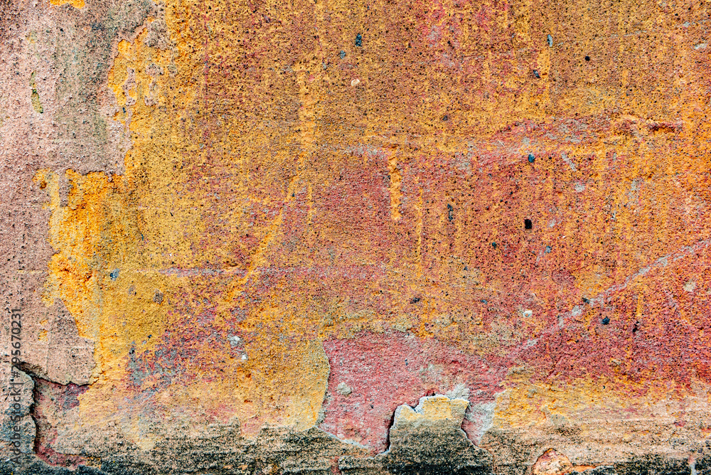Obraz premium Texture of a concrete wall with cracks and scratches which can be used as a background